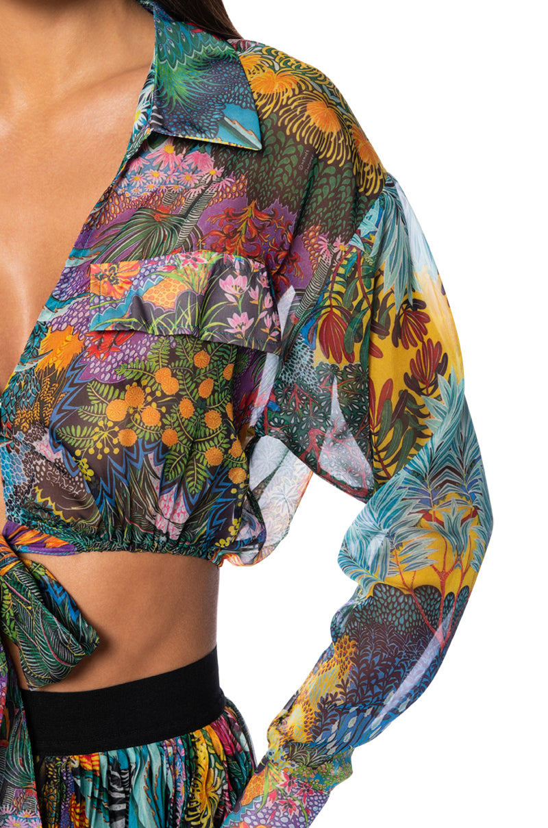 KERRIE SHEER TIE FRONT TOP