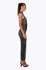 KIKI HIGH NECK LACE MAXI DRESS