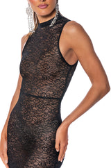 KIKI HIGH NECK LACE MAXI DRESS