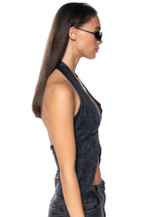 KILEY MINERAL WASH HALTER TOP