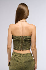 KILL THE LIGHTS DENIM CORSET TOP