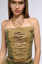 KILL THE LIGHTS DENIM CORSET TOP