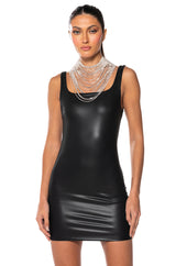 KILL OF THE NIGHT SQUARE NECK MINI DRESS IN BLACK