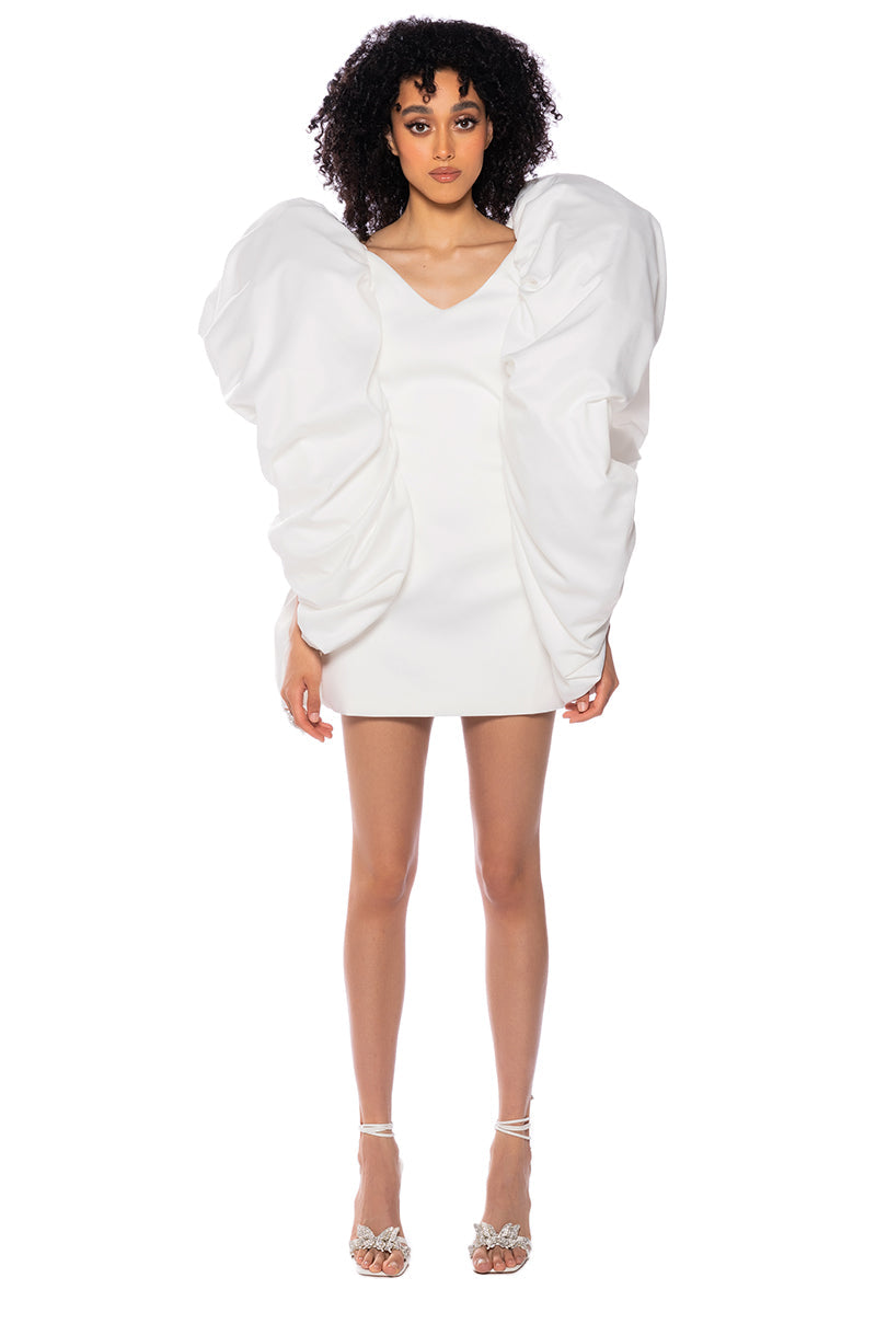EVELYN PUFF FULL SLEEVE MINI DRESS
