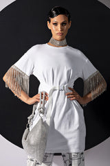 KISS THE RING FRINGE T-SHIRT DRESS