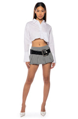 KLARE CROPPED BUTTON DOWN TOP