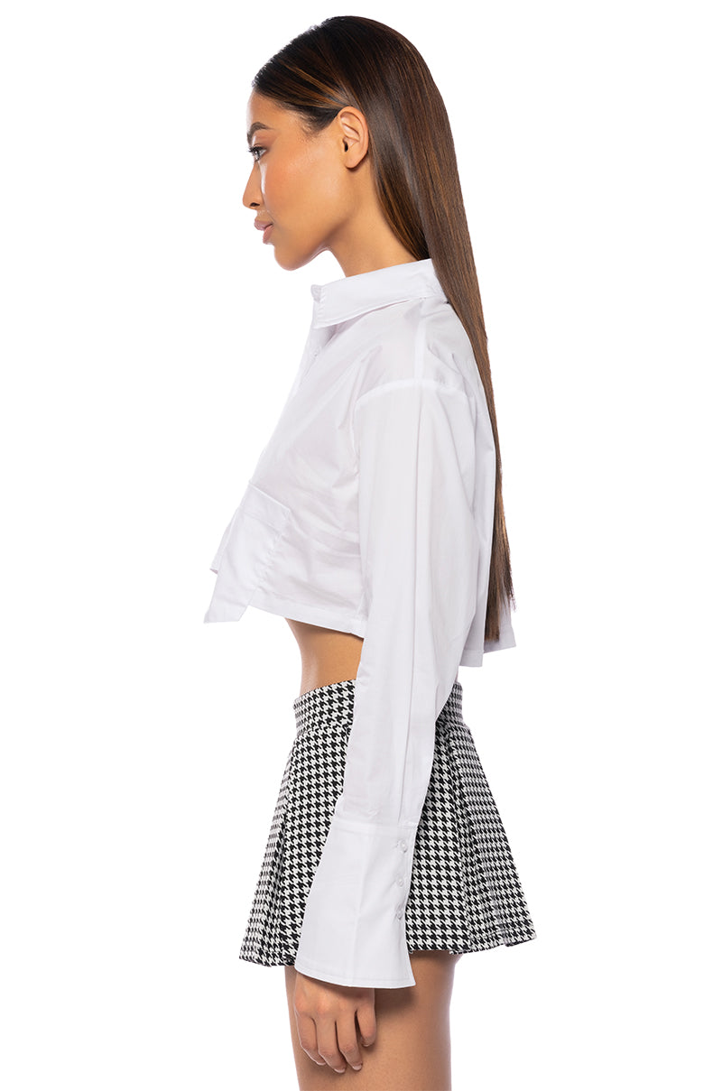 KLARE CROPPED BUTTON DOWN TOP