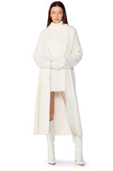 KYLIE FUZZY CARDIGAN IN WHITE