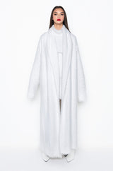 KYLIE FUZZY CARDIGAN IN WHITE