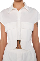 KYLIN POPLIN CARGO BUTTON DOWN