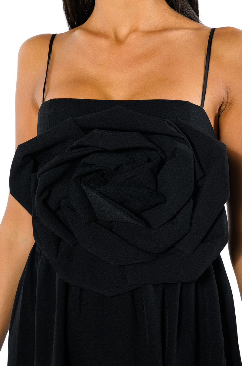 LA FLOR MAXI 3D ROSE DRESS WITH SLIT