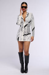 LACEY PATCHWORK BLAZER DRESS