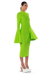 LADY LONG SLEEVE MIDI BANDAGE DRESS