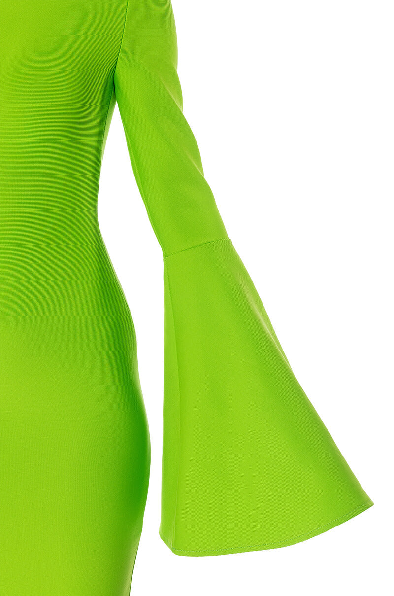 LADY LONG SLEEVE MIDI BANDAGE DRESS