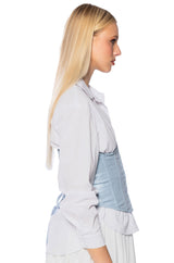 LADY LUCK COATED DENIM UNDERBUST CORSET