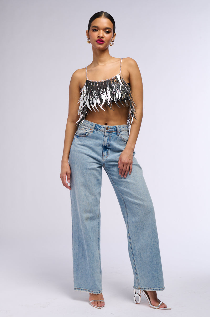 LATE AT NIGHT DANCING METALLIC BRALETTE