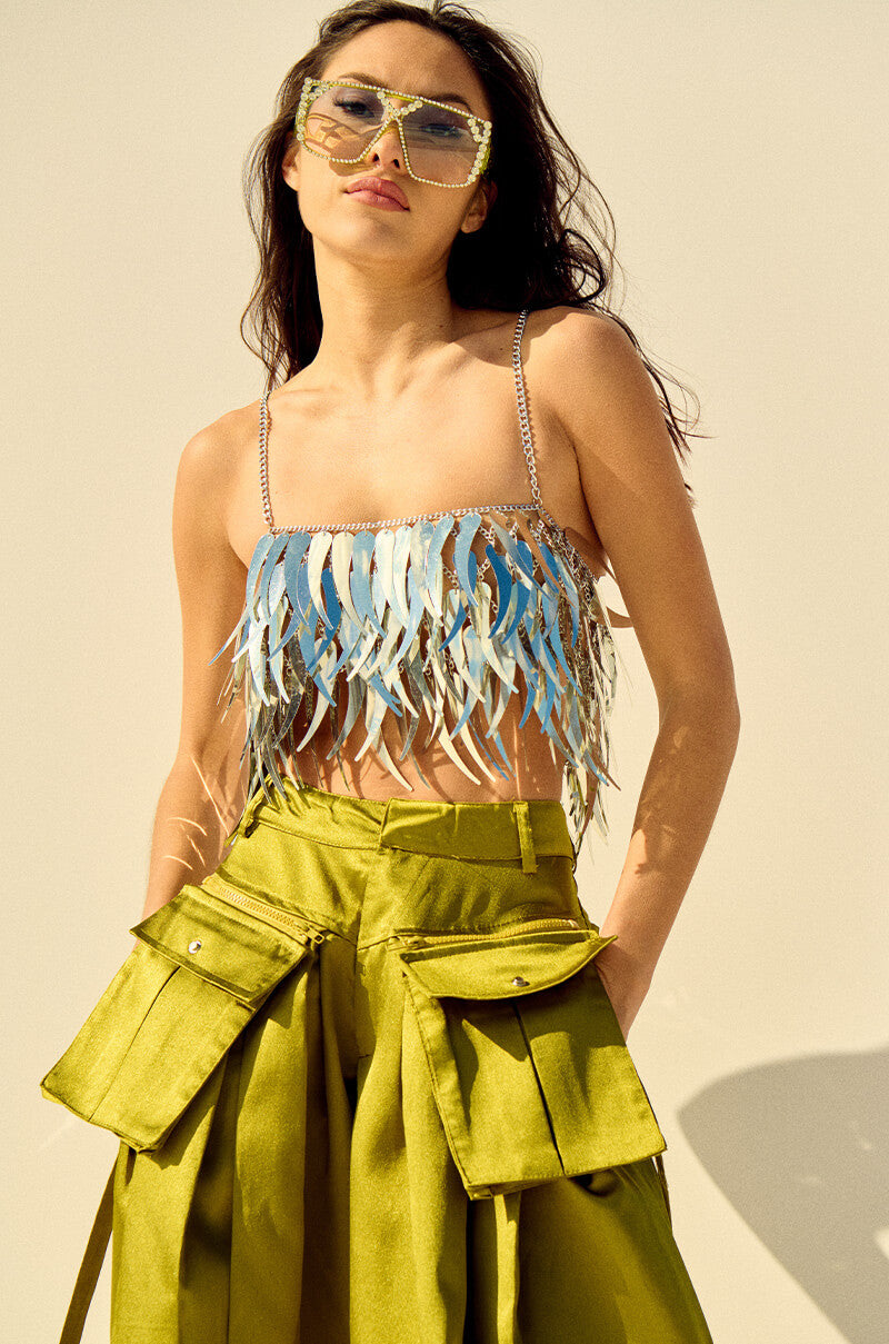 LATE AT NIGHT DANCING METALLIC BRALETTE