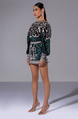 LATER BABY PRINTED BLOUSE AND SKORT SET