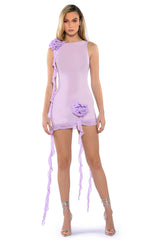 LAURA MESH FLOUNCED MINI DRESS