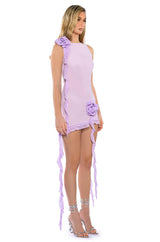 LAURA MESH FLOUNCED MINI DRESS