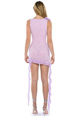 LAURA MESH FLOUNCED MINI DRESS