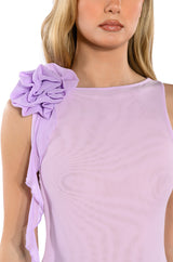 LAURA MESH FLOUNCED MINI DRESS