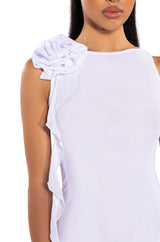 LAURA MESH FLOUNCED MINI DRESS