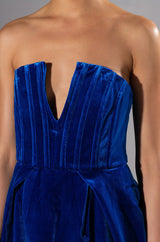 LAVINIA VELVET DEEP V CORSET MINI DRESS