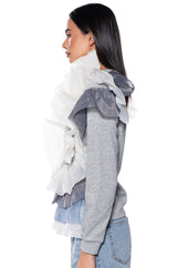 LAYERED TULLE FLOUNCE DETAIL SWEATSHIRT