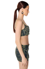 LAYNE MINERAL WASHED DENIM BRALETTE