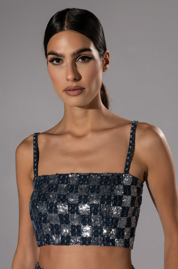 LEAH BANDEAU CROP TOP