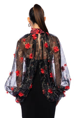 LENNON VOLUME SLEEVE FLORAL BLOUSE