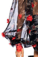 LENNON VOLUME SLEEVE FLORAL BLOUSE