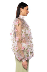 LENNON VOLUME SLEEVE FLORAL BLOUSE