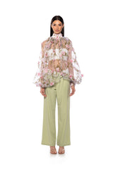 LENNON VOLUME SLEEVE FLORAL BLOUSE
