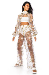 LENNON VOLUME SLEEVE FLORAL BLOUSE