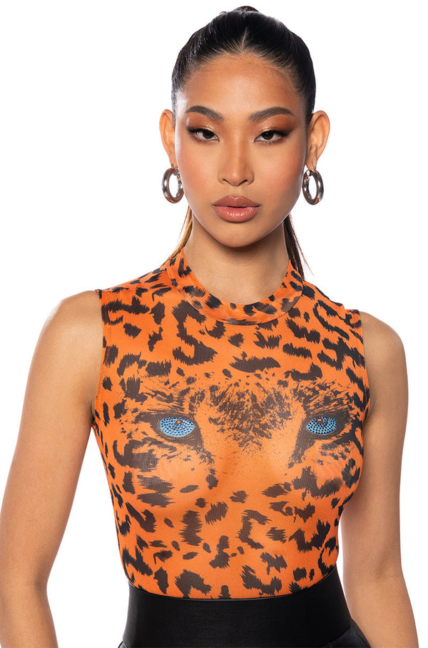 WILD THOUGHTS SLEEVELESS MESH BODYSUIT