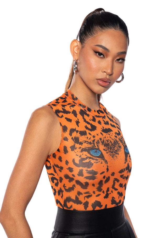 WILD THOUGHTS SLEEVELESS MESH BODYSUIT