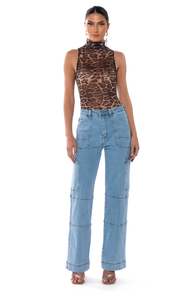 LEO SLEEVELESS MESH BODYSUIT