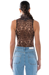 LEO SLEEVELESS MESH BODYSUIT