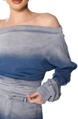LEONA OMBRE OFF THE SHOULDER SWEATSHIRT