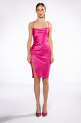 LET IT BE CINCHED CROSS BACK MIDI DRESS