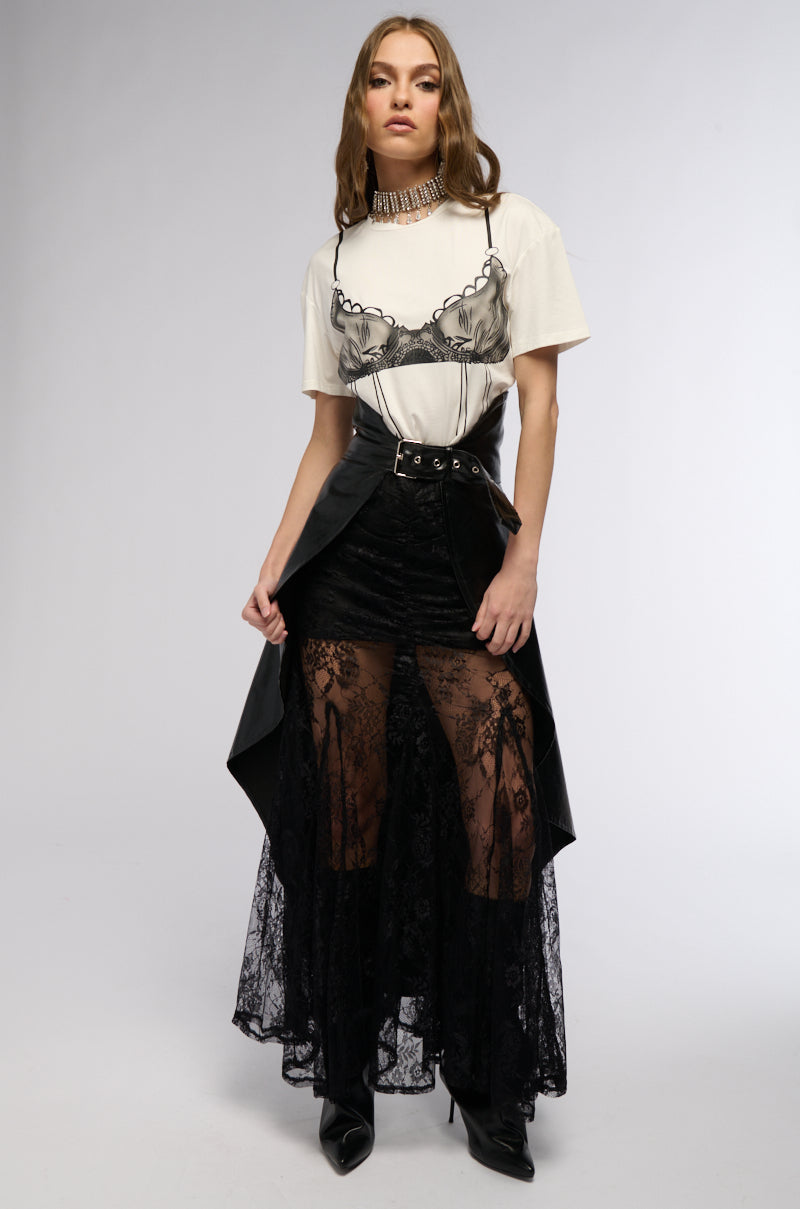 LET IT BE PU BELT SKIRT
