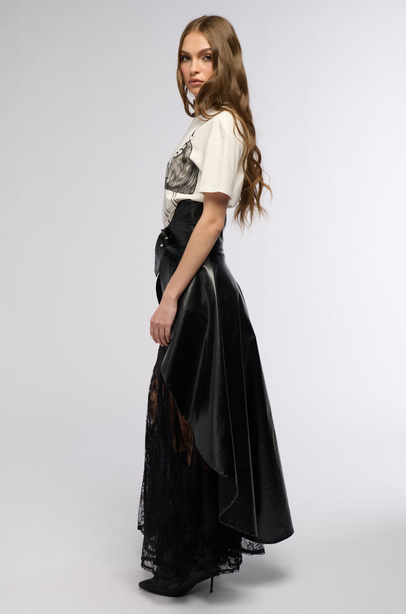 LET IT BE PU BELT SKIRT