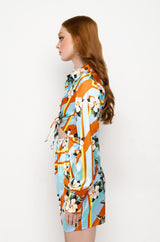 LET IT BE TIE FRONT MINI DRESS WITH CUT OUT