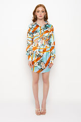LET IT BE TIE FRONT MINI DRESS WITH CUT OUT