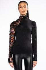 NASTASIA BROCADE SCALE TOP