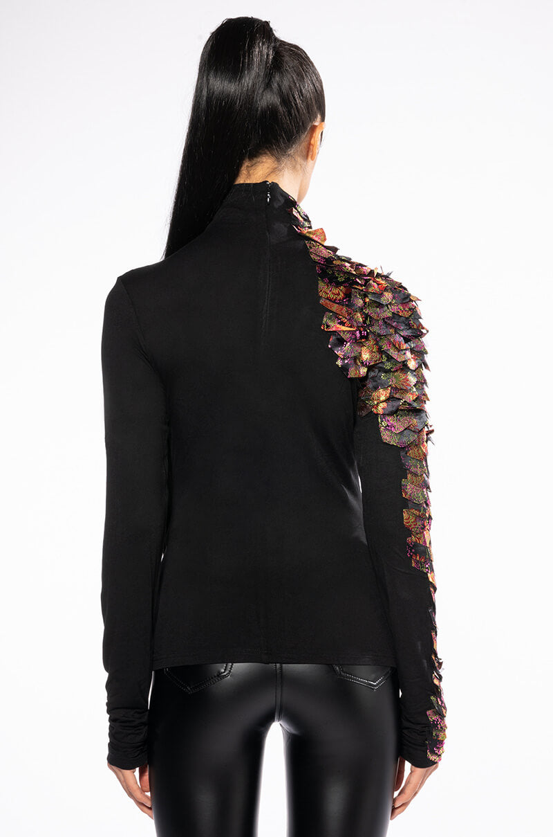 NASTASIA BROCADE SCALE TOP