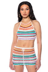 LET'S TAKE A TRIP HALTER TOP