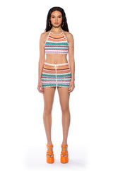 LET'S TAKE A TRIP HALTER TOP